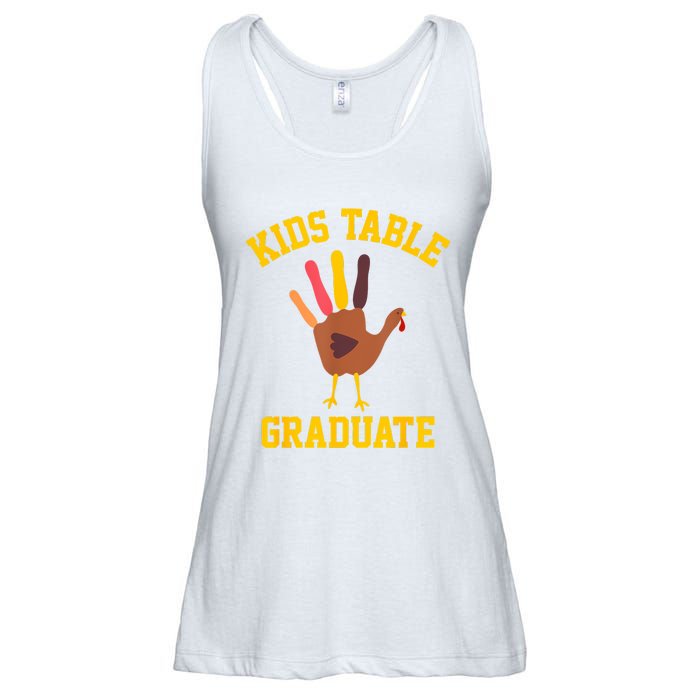 Table Graduate Thanksgiving Turkey Handprint Ladies Essential Flowy Tank