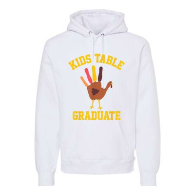 Table Graduate Thanksgiving Turkey Handprint Premium Hoodie