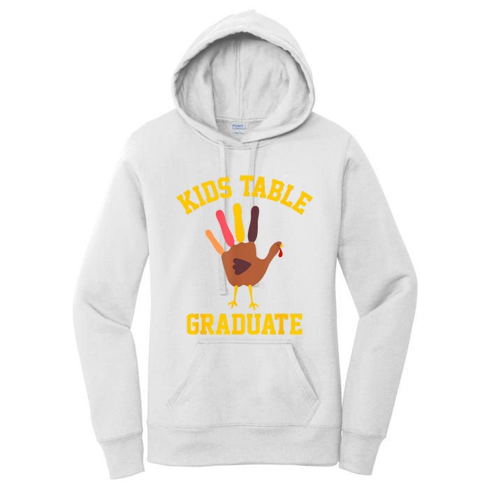 Table Graduate Thanksgiving Turkey Handprint Women's Pullover Hoodie