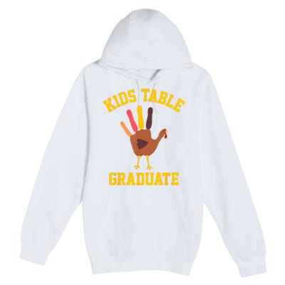 Table Graduate Thanksgiving Turkey Handprint Premium Pullover Hoodie