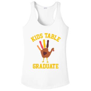 Table Graduate Thanksgiving Turkey Handprint Ladies PosiCharge Competitor Racerback Tank