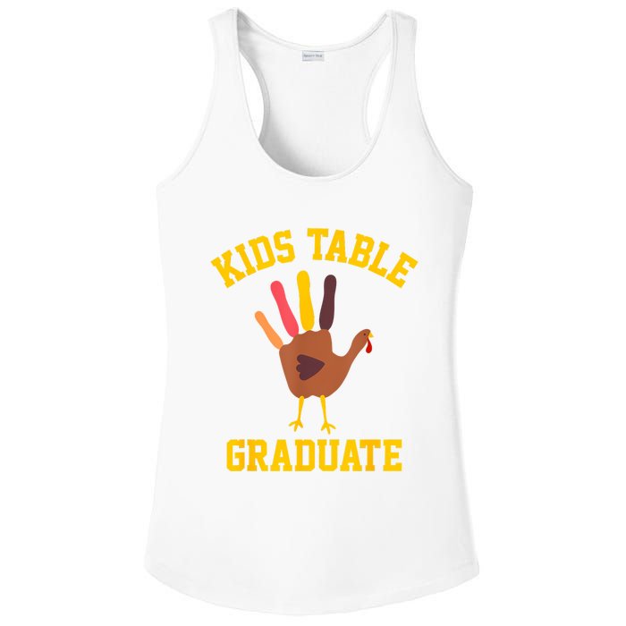 Table Graduate Thanksgiving Turkey Handprint Ladies PosiCharge Competitor Racerback Tank