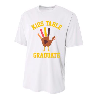 Table Graduate Thanksgiving Turkey Handprint Performance Sprint T-Shirt