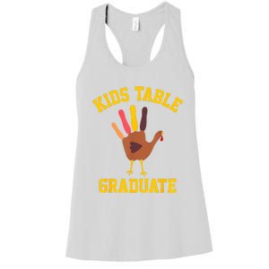 Table Graduate Thanksgiving Turkey Handprint Women's Racerback Tank