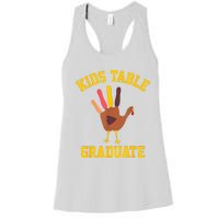 Table Graduate Thanksgiving Turkey Handprint Women's Racerback Tank