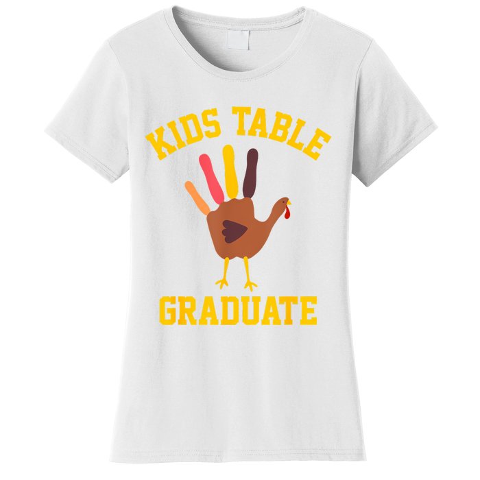 Table Graduate Thanksgiving Turkey Handprint Women's T-Shirt