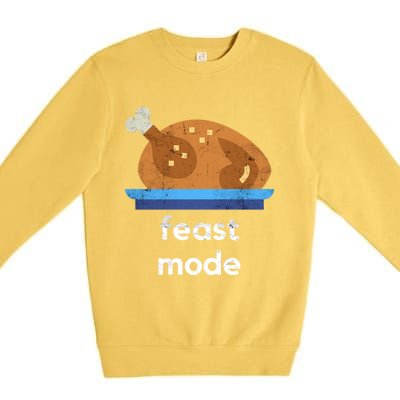 Turkey Gift Thanksgiving 2020 Funny Autumn Feast Mode Funny Gift Premium Crewneck Sweatshirt