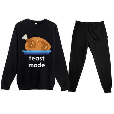 Turkey Gift Thanksgiving 2020 Funny Autumn Feast Mode Funny Gift Premium Crewneck Sweatsuit Set