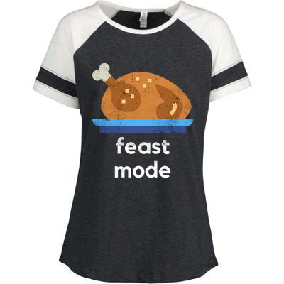 Turkey Gift Thanksgiving 2020 Funny Autumn Feast Mode Funny Gift Enza Ladies Jersey Colorblock Tee