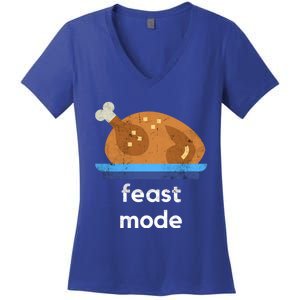 Turkey Gift Thanksgiving 2020 Funny Autumn Feast Mode Funny Gift Women's V-Neck T-Shirt