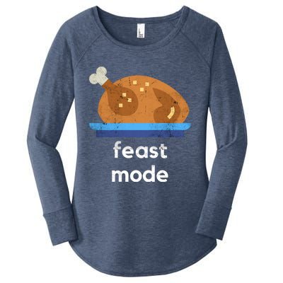 Turkey Gift Thanksgiving 2020 Funny Autumn Feast Mode Funny Gift Women's Perfect Tri Tunic Long Sleeve Shirt