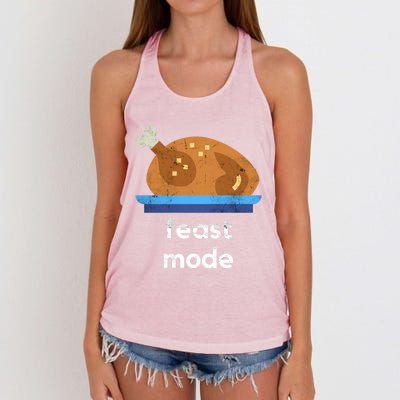 Turkey Gift Thanksgiving 2020 Funny Autumn Feast Mode Funny Gift Women's Knotted Racerback Tank