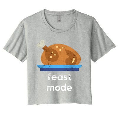 Turkey Gift Thanksgiving 2020 Funny Autumn Feast Mode Funny Gift Women's Crop Top Tee