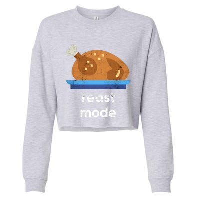 Turkey Gift Thanksgiving 2020 Funny Autumn Feast Mode Funny Gift Cropped Pullover Crew