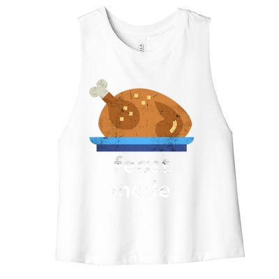 Turkey Gift Thanksgiving 2020 Funny Autumn Feast Mode Funny Gift Women's Racerback Cropped Tank