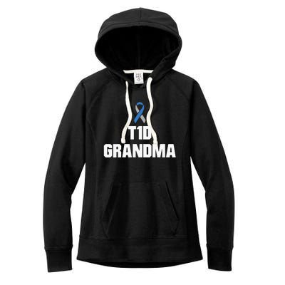 T1D Grandma Type One Diabetes Awareness Women's Fleece Hoodie