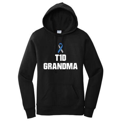 T1D Grandma Type One Diabetes Awareness Women's Pullover Hoodie