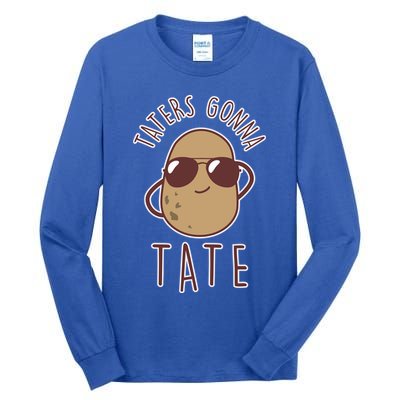 Taters Gonna Tate Funny Potato Tater Tot Foodie Gift Tall Long Sleeve T-Shirt