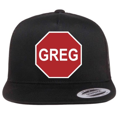 Tism Greg The Stop Sign Flat Bill Trucker Hat