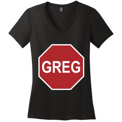 Tism Greg The Stop Sign Women's V-Neck T-Shirt