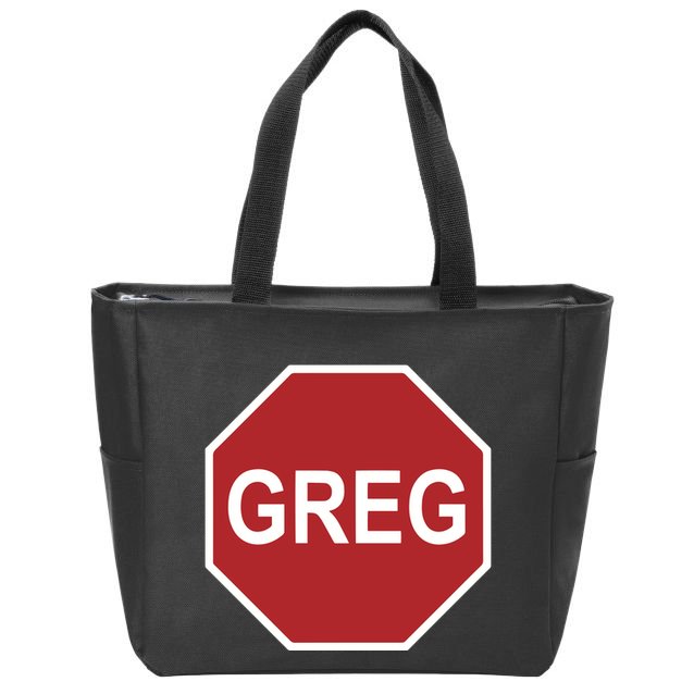 Tism Greg The Stop Sign Zip Tote Bag