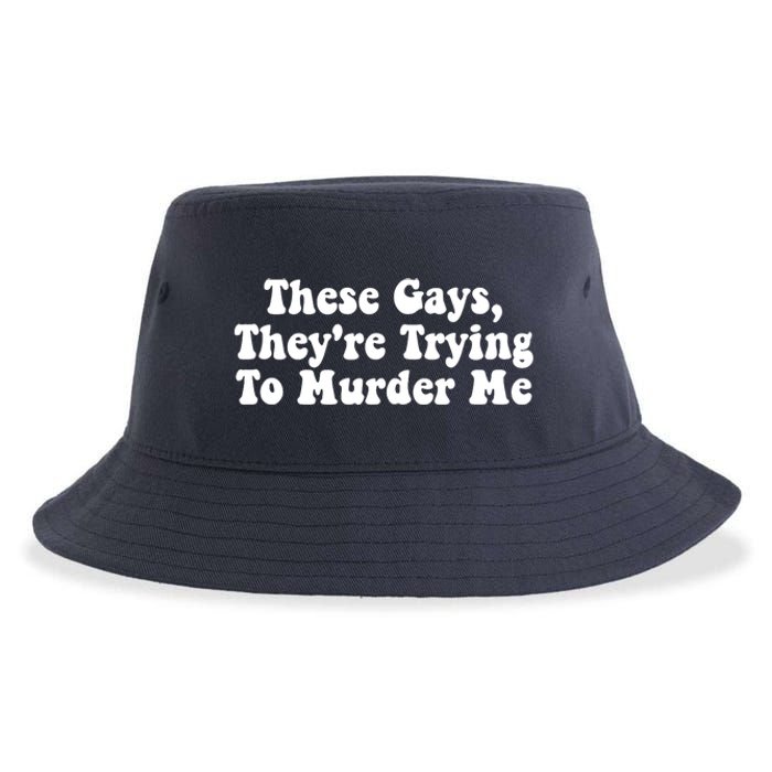 These Gays They're Trying To Murder Me Tank Top Sustainable Bucket Hat