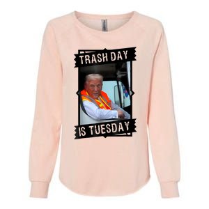 Trump Garbage Truck Trash Day Is Tuesday Womens California Wash Sweatshirt