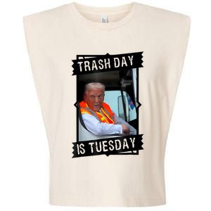 Trump Garbage Truck Trash Day Is Tuesday Garment-Dyed Women's Muscle Tee