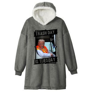 Trump Garbage Truck Trash Day Is Tuesday Hooded Wearable Blanket