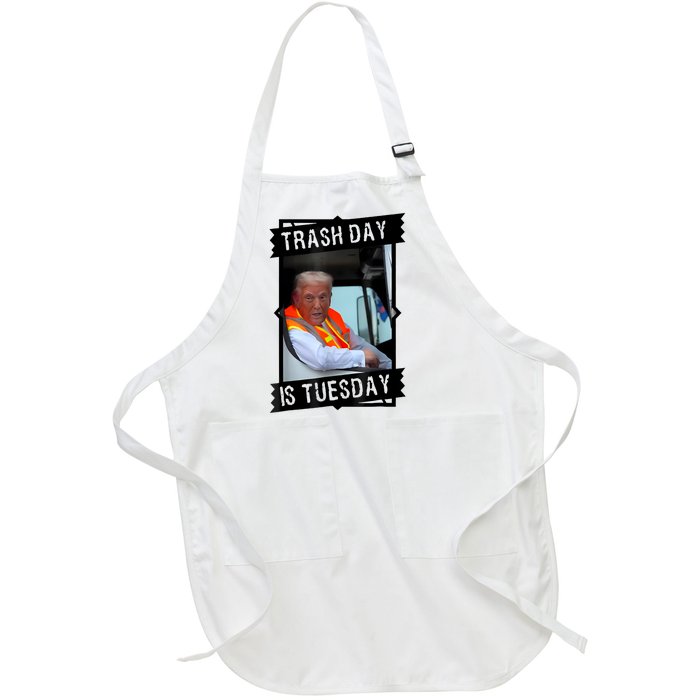 Trump Garbage Truck Trash Day Is Tuesday Full-Length Apron With Pockets