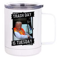 Trump Garbage Truck Trash Day Is Tuesday 12 oz Stainless Steel Tumbler Cup