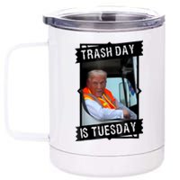 Trump Garbage Truck Trash Day Is Tuesday 12 oz Stainless Steel Tumbler Cup