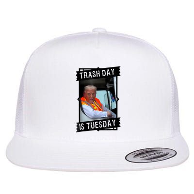 Trump Garbage Truck Trash Day Is Tuesday Flat Bill Trucker Hat