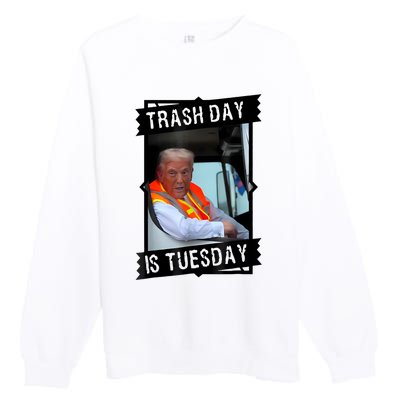 Trump Garbage Truck Trash Day Is Tuesday Premium Crewneck Sweatshirt