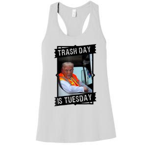 Trump Garbage Truck Trash Day Is Tuesday Women's Racerback Tank