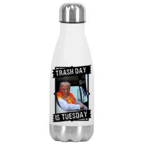 Trump Garbage Truck Trash Day Is Tuesday Stainless Steel Insulated Water Bottle