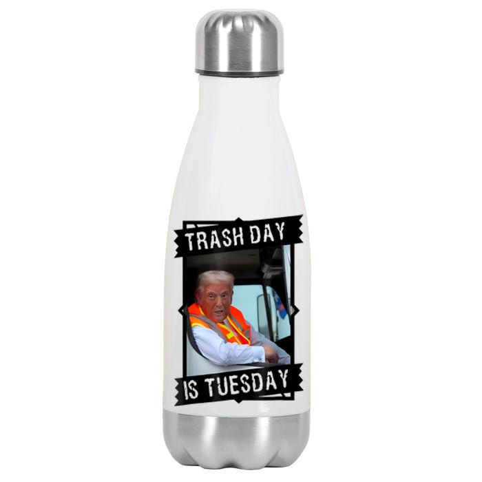 Trump Garbage Truck Trash Day Is Tuesday Stainless Steel Insulated Water Bottle