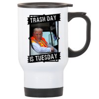 Trump Garbage Truck Trash Day Is Tuesday Stainless Steel Travel Mug