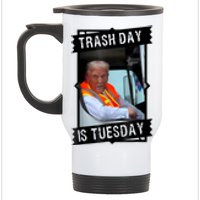 Trump Garbage Truck Trash Day Is Tuesday Stainless Steel Travel Mug