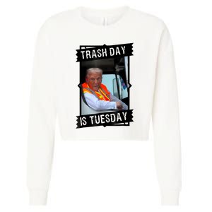 Trump Garbage Truck Trash Day Is Tuesday Cropped Pullover Crew