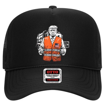 Trump Garbage Truck Vest Trucker Hat