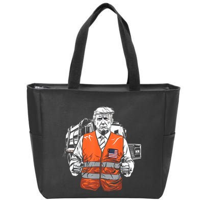 Trump Garbage Truck Vest Zip Tote Bag
