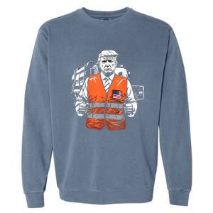 Trump Garbage Truck Vest Garment-Dyed Sweatshirt