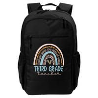 Third Grade Teacher Leopard Rainbow Backpack
