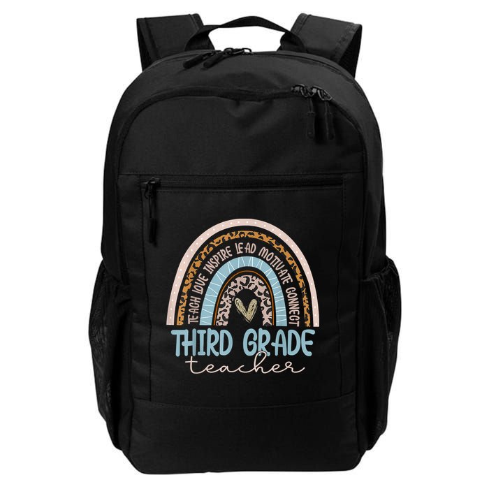 Third Grade Teacher Leopard Rainbow Backpack