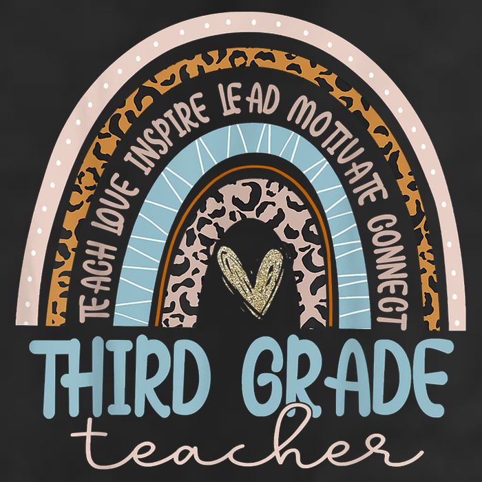 Third Grade Teacher Leopard Rainbow 15oz Campfire Ceramic Mug