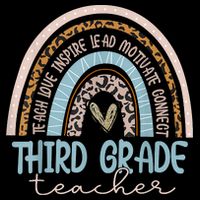Third Grade Teacher Leopard Rainbow Magnet