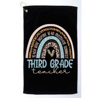 Third Grade Teacher Leopard Rainbow Golf Towel