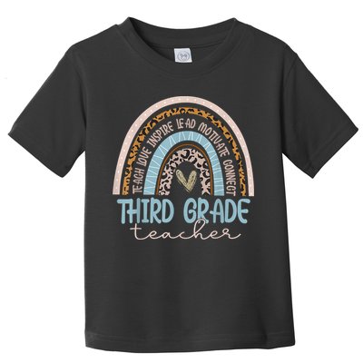 Third Grade Teacher Leopard Rainbow Toddler T-Shirt
