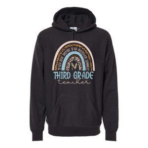 Third Grade Teacher Leopard Rainbow Premium Hoodie